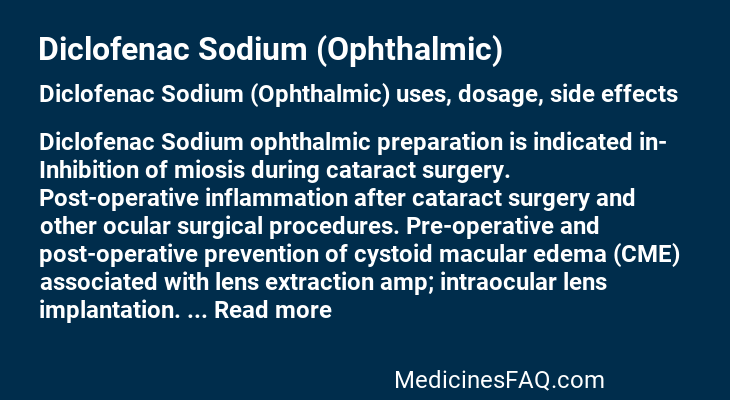 Diclofenac Sodium (Ophthalmic)