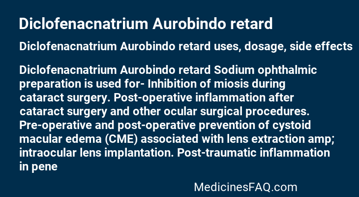 Diclofenacnatrium Aurobindo retard