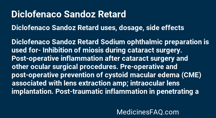 Diclofenaco Sandoz Retard