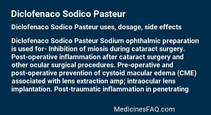 Diclofenaco Sodico Pasteur