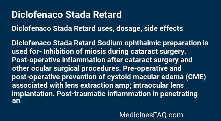 Diclofenaco Stada Retard