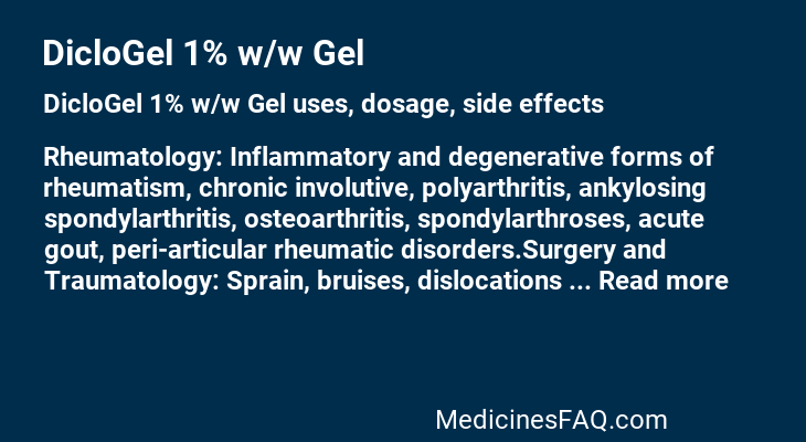 DicloGel 1% w/w Gel