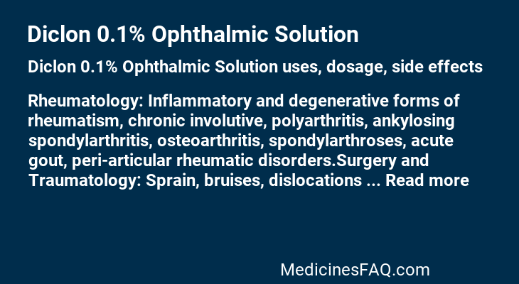 Diclon 0.1% Ophthalmic Solution