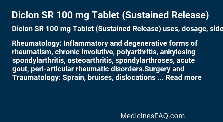 Diclon SR 100 mg Tablet (Sustained Release)