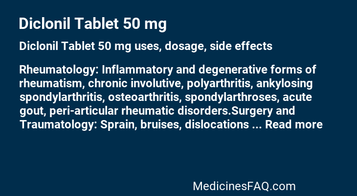 Diclonil Tablet 50 mg