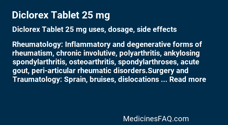 Diclorex Tablet 25 mg