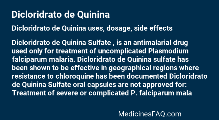 Dicloridrato de Quinina