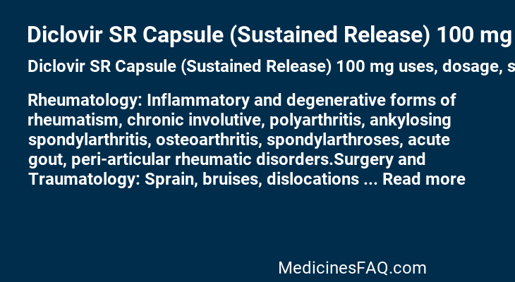 Diclovir SR Capsule (Sustained Release) 100 mg