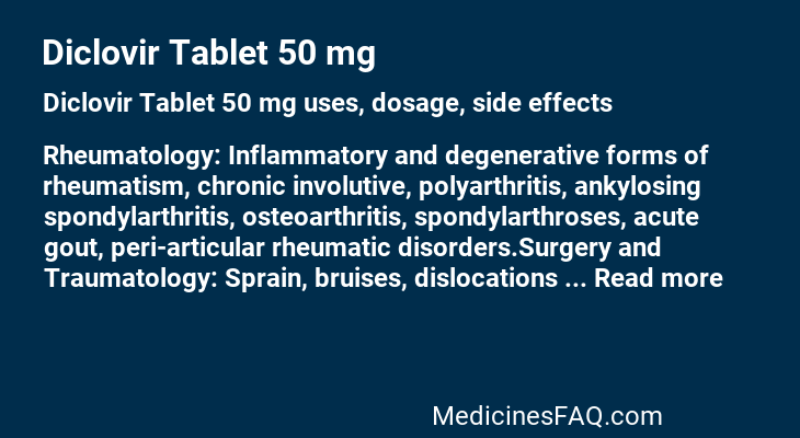 Diclovir Tablet 50 mg