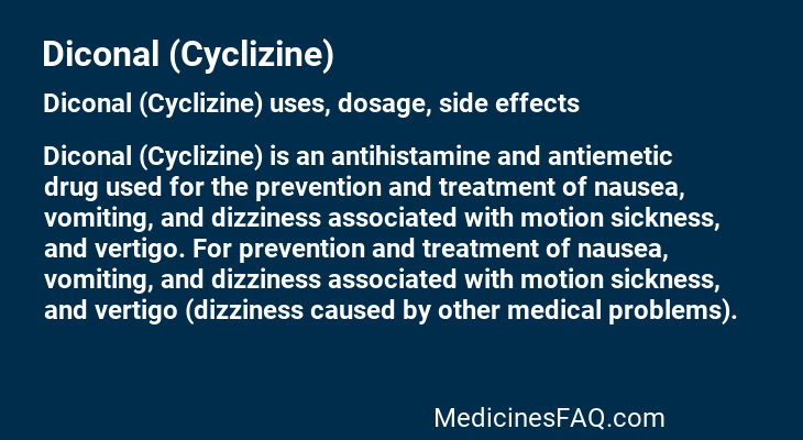 Diconal (Cyclizine)