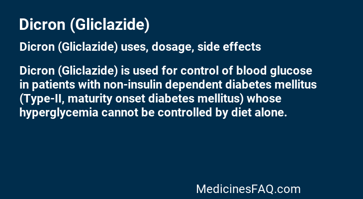 Dicron (Gliclazide)