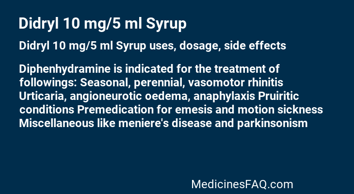 Didryl 10 mg/5 ml Syrup