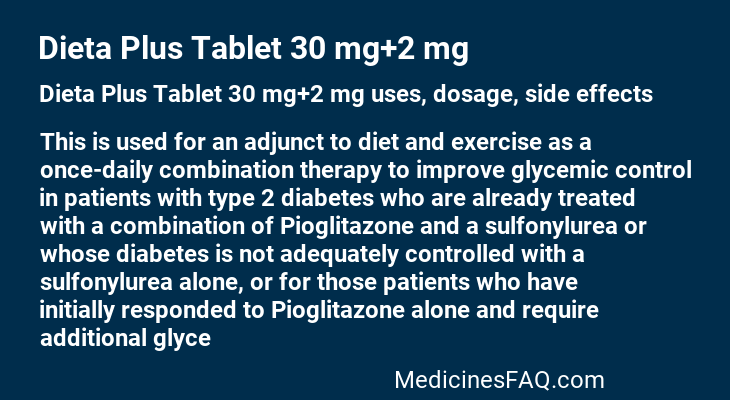 Dieta Plus Tablet 30 mg+2 mg
