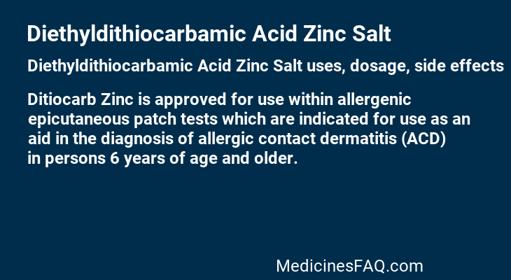 Diethyldithiocarbamic Acid Zinc Salt
