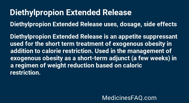 Diethylpropion Extended Release