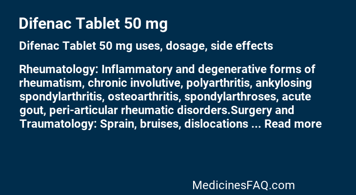 Difenac Tablet 50 mg