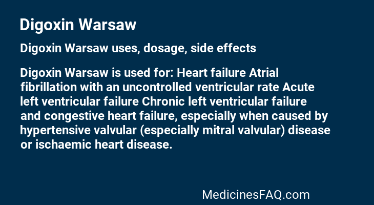 Digoxin Warsaw