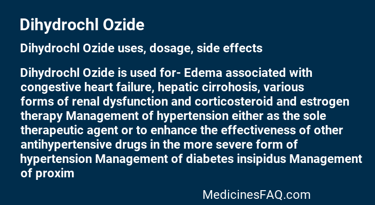 Dihydrochl Ozide