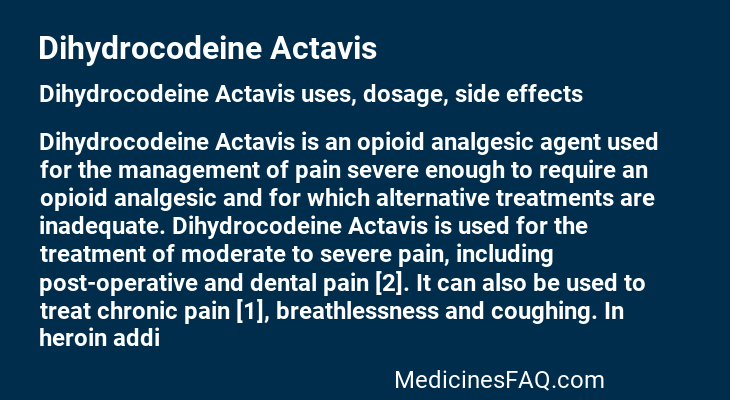 Dihydrocodeine Actavis