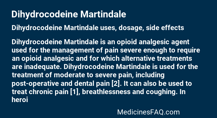 Dihydrocodeine Martindale