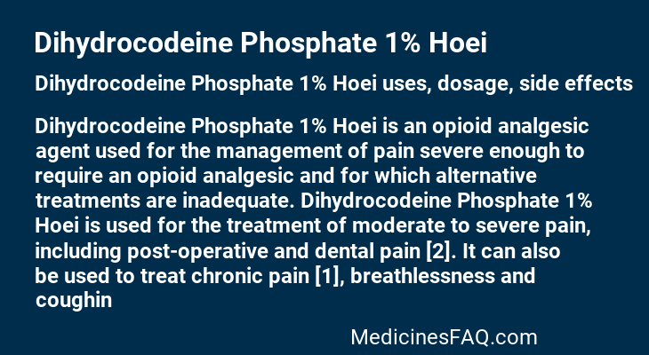 Dihydrocodeine Phosphate 1% Hoei