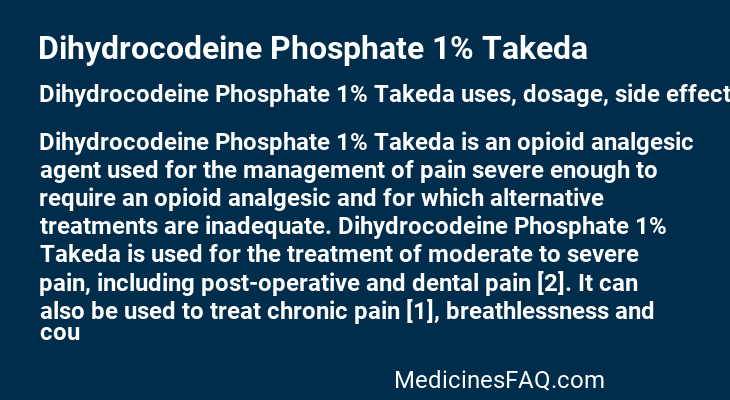 Dihydrocodeine Phosphate 1% Takeda