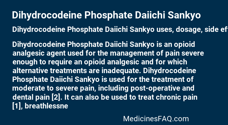 Dihydrocodeine Phosphate Daiichi Sankyo