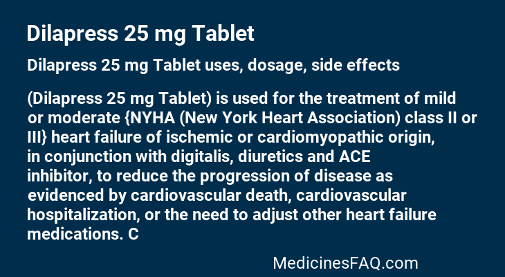 Dilapress 25 mg Tablet