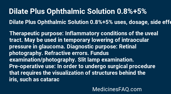 Dilate Plus Ophthalmic Solution 0.8%+5%