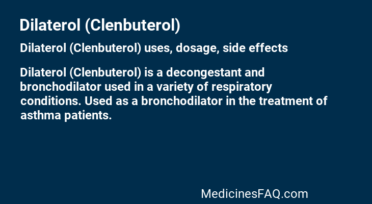 Dilaterol (Clenbuterol)