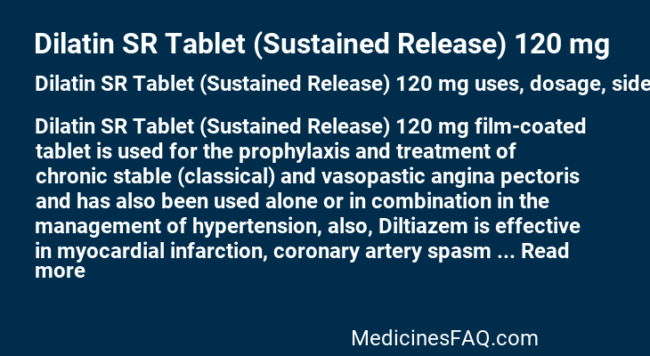 Dilatin SR Tablet (Sustained Release) 120 mg