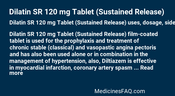 Dilatin SR 120 mg Tablet (Sustained Release)