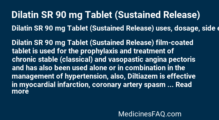 Dilatin SR 90 mg Tablet (Sustained Release)