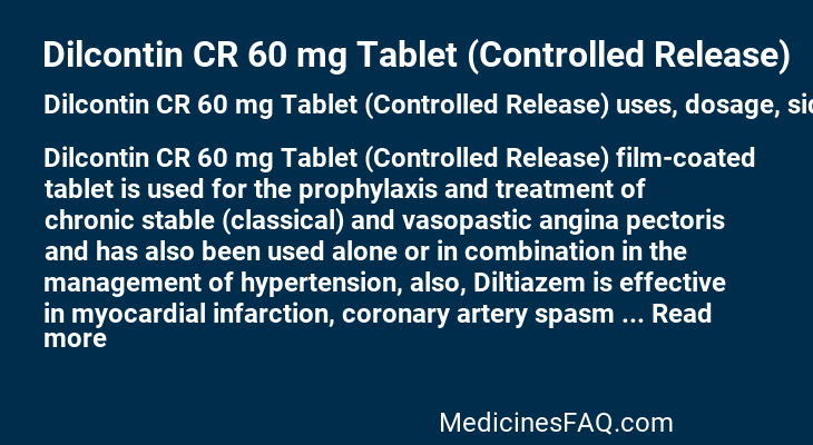 Dilcontin CR 60 mg Tablet (Controlled Release)