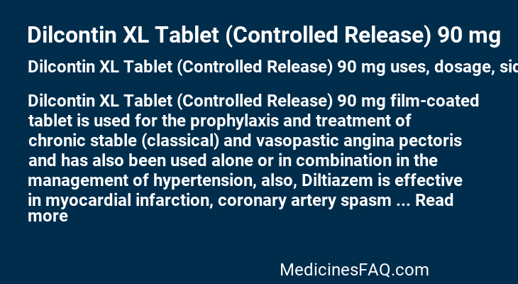 Dilcontin XL Tablet (Controlled Release) 90 mg