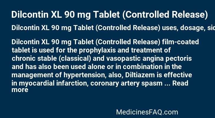 Dilcontin XL 90 mg Tablet (Controlled Release)