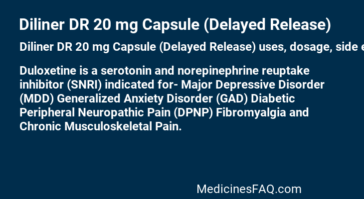 Diliner DR 20 mg Capsule (Delayed Release)