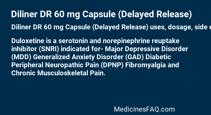 Diliner DR 60 mg Capsule (Delayed Release)