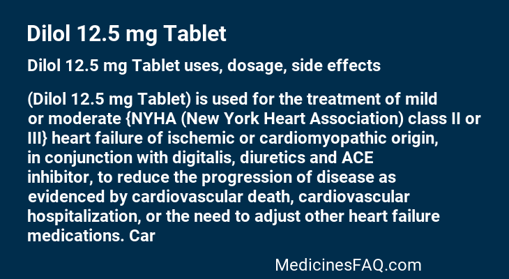 Dilol 12.5 mg Tablet