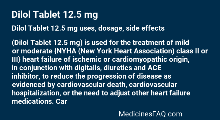 Dilol Tablet 12.5 mg