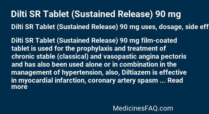 Dilti SR Tablet (Sustained Release) 90 mg