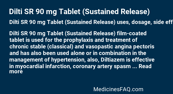 Dilti SR 90 mg Tablet (Sustained Release)