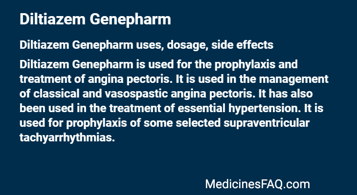 Diltiazem Genepharm