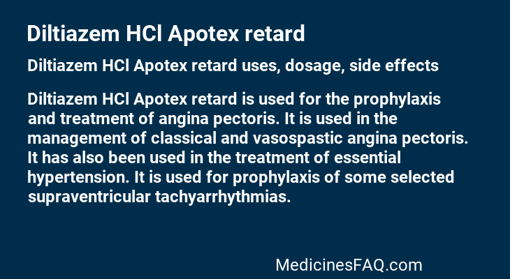 Diltiazem HCl Apotex retard