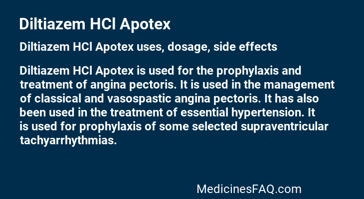 Diltiazem HCl Apotex