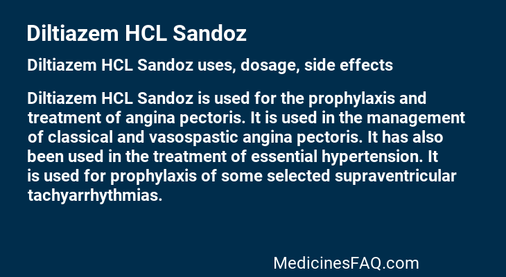 Diltiazem HCL Sandoz