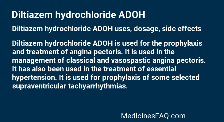 Diltiazem hydrochloride ADOH