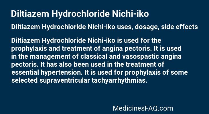 Diltiazem Hydrochloride Nichi-iko