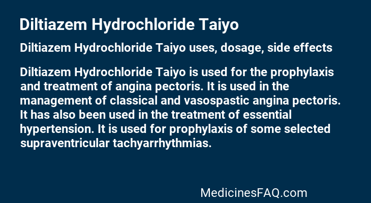 Diltiazem Hydrochloride Taiyo