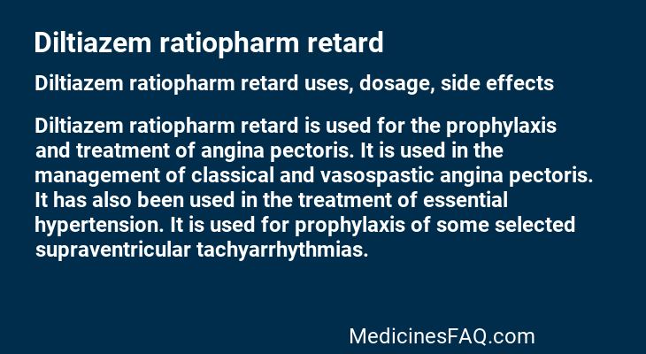 Diltiazem ratiopharm retard